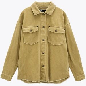 Zara Corduroy Shacket in Mustard
